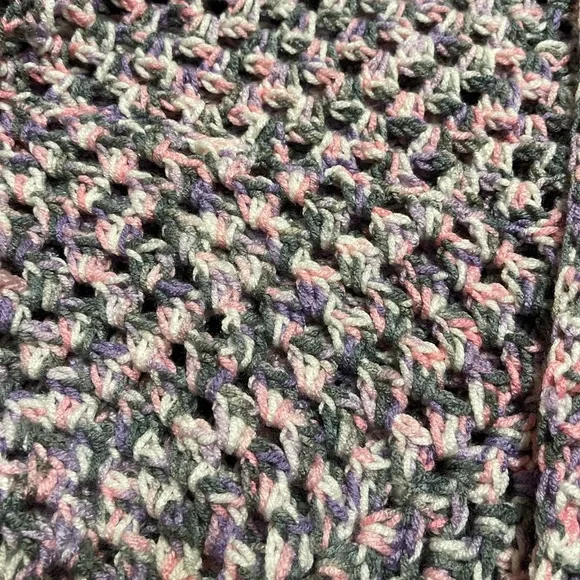 Handmade Crochet Oversized Shrug Cocoon Sweater Knit Cozy Wrap - Picture 8 of 8